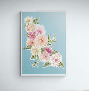 Botanical Prints: Dahlia Gathering Art Print