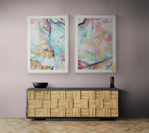 Print Sets: In The Blue & Pink Landing Abstract Set