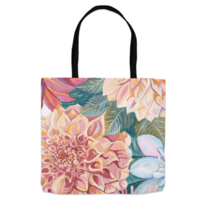 Mothers Day: Dahlia Blossoms Tote Bag
