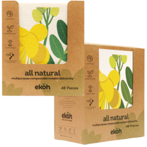 Cleaning Accessories: Swedish Dishcloths Bulk Box Assorted Prints & Designs 48 Pc Botanicals