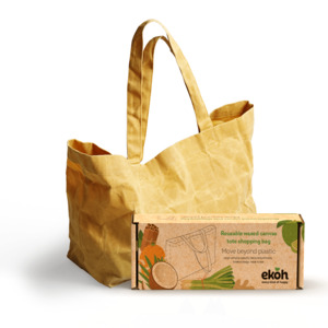 Pantry Reusables Storage: Large Caramel Waxed Canvas Tote Bag Multipurpose Durable Shopping Bag Holds 12kg