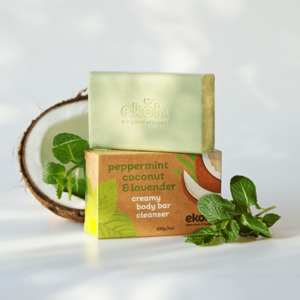 Personal Care: Organic Coconut Soap Bar 200g - Peppermint Lavender Natural Body Soap