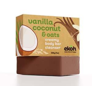 Organic Coconut Soap Bar 200g - Vanilla Oats Shea Natural Body Soap