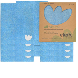 Bundles Multi Buys: Swedish Dishcloths 12 Pack Blueberry Blue | Reusable Eco Cleaning Cloths