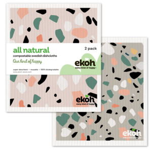 Bundles Multi Buys: Swedish Dishcloths 2 Pack Terrazzo Stone | Reusable Eco Cloths