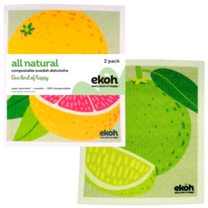 Bundles Multi Buys: Swedish Dishcloths 2 Pack Grapefruit Lime | Reusable Eco Cloths