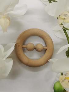 Mums Bubs: Wooden Teether/Rattle With Beads