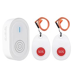 Caregiver Pagers Alerts: Wireless Rechargeable Caregiver Pager x 2 Call button Pendants