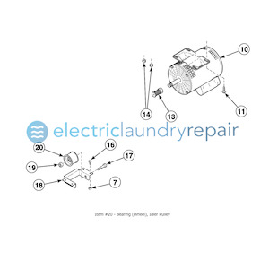 Huebsch #70050401 Bearing (Wheel), Idler Pulley | Dryer Replacement Part