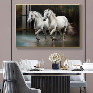 Frontpage: Dual White Horse Painting