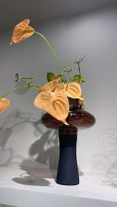 Vases: Black Vase With Flower