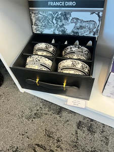 Black and White Bowls Set 4 pcs