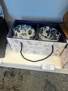 Dinnerware: Dark Blue and White Bowls Set 6 pcs
