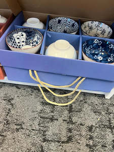 Blue and White Bowls Set 6 pcs