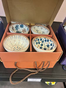 Blue and Brown Bowls Set 4 pcs