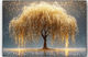 Golden Weeping Tree Wall Art