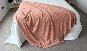 Soft Blush Textured Throw Blanket