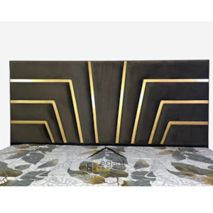 Boston Gold Trim Headboard - Double