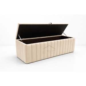 Ottomans: Wave Padded Panels Blanket Box