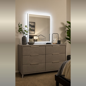 Dresser: Upholstered Dresser with LED Mirror