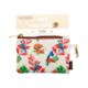Coin purse bird flower beige
