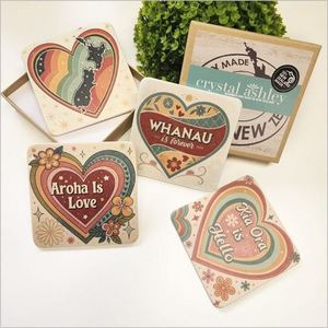 Products: Coasters retro kiwiana hearts