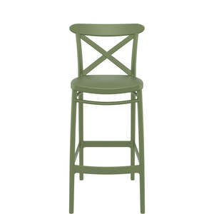 Siesta Cross Bar Stool 75cm: SIESTA CROSS BAR STOOL 75cm "OLIVE GREEN" (x4)