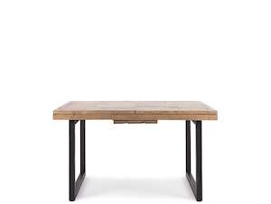 FORGED EXTENDABLE WOODEN DINING TABLE 140cm