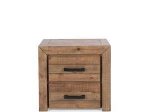 Wooden Bedside Tables: RELIC 2 DRAWER WOODEN BEDSIDE TABLE