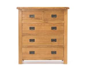 SOLSBURY 5 DRAWER WOODEN CHEST "NATURAL OAK"