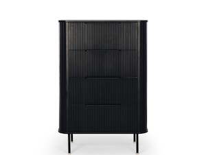 LINEA 4 WOODEN DRAWER TALLBOY "BLACK OAK"
