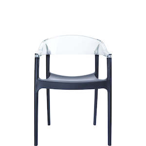 Siesta Carmen Chair: SIESTA CARMEN ARMCHAIR "BLACK/CLEAR" (x4)
