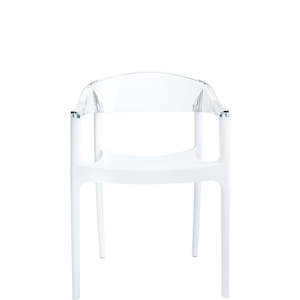 Siesta Carmen Chair: SIESTA CARMEN ARMCHAIR "WHITE/CLEAR" (x4)