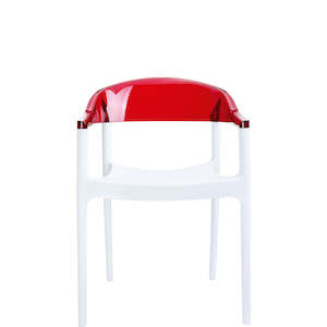 SIESTA CARMEN ARMCHAIR "WHITE/RED" (x4)