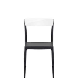 SIESTA FLASH CHAIR "BLACK/CLEAR" (x4)