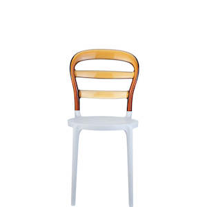 Siesta Miss Bibi Chair: SIESTA MISS BIBI CHAIR "WHITE/AMBER" (x4)