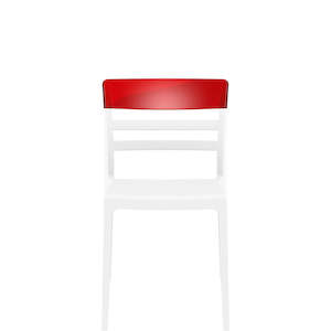 SIESTA MOON CHAIR "WHITE/RED" (x4)