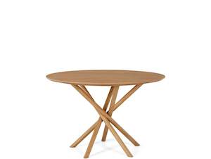 Wooden Dining Tables: ATHENS ROUND WOODEN DINING TABLE "NATURAL OAK"