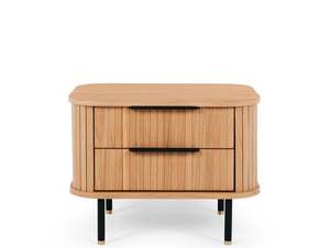 Bedside Tables: LINEA 2 DRAWER BEDSIDE TABLE "NATURAL OAK"