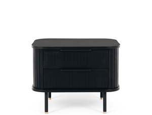 LINEA 2 DRAWER BEDSIDE TABLE "BLACK OAK"