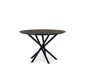 ATHENS ROUND WOODEN DINING TABLE "BLACK OAK"