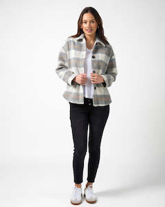 Stella + Gemma Paige Shacket | Charcoal Check