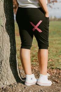 Clothing Pants Jeans: Home-Lee | 3/4 Apartment Pants - Black with Candy Pink X