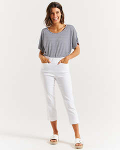Betty Basics Crop Bengaline Pant | White