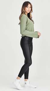 Clothing Pants Jeans: Junkfood Bowie Ankle Grazer - Black Gloss