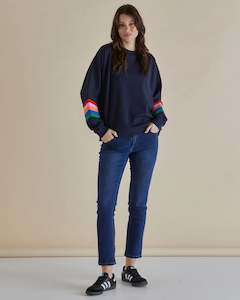Clothing Betty: Betty Basics Davina Jumper | Dark Blue Multi