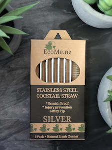 Goodforyouandtheplanet: EcoMe Stainless Steel Cocktail Straws - 6 x Stainless