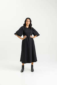 Home-lee Ivy Midi Dress - Black