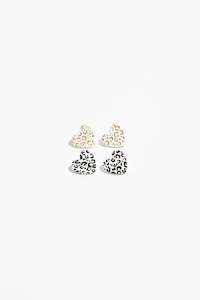 Stilen Caz Heart Stud Set - Leopard