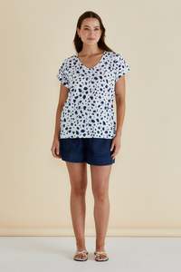 Clothing Tops: Betty Basics Ayla V-Neck Tee | Spot Print